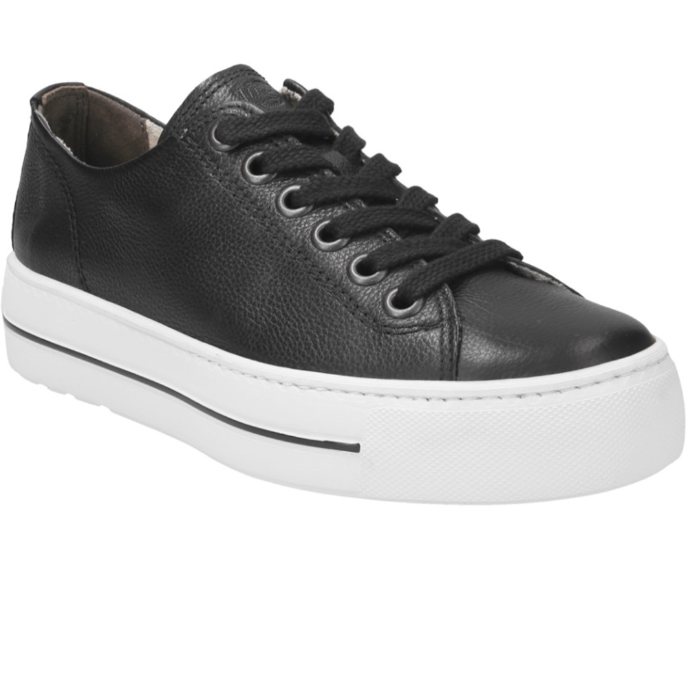 Low Top Platform Sneakers. Black Premium Leather. US sizes